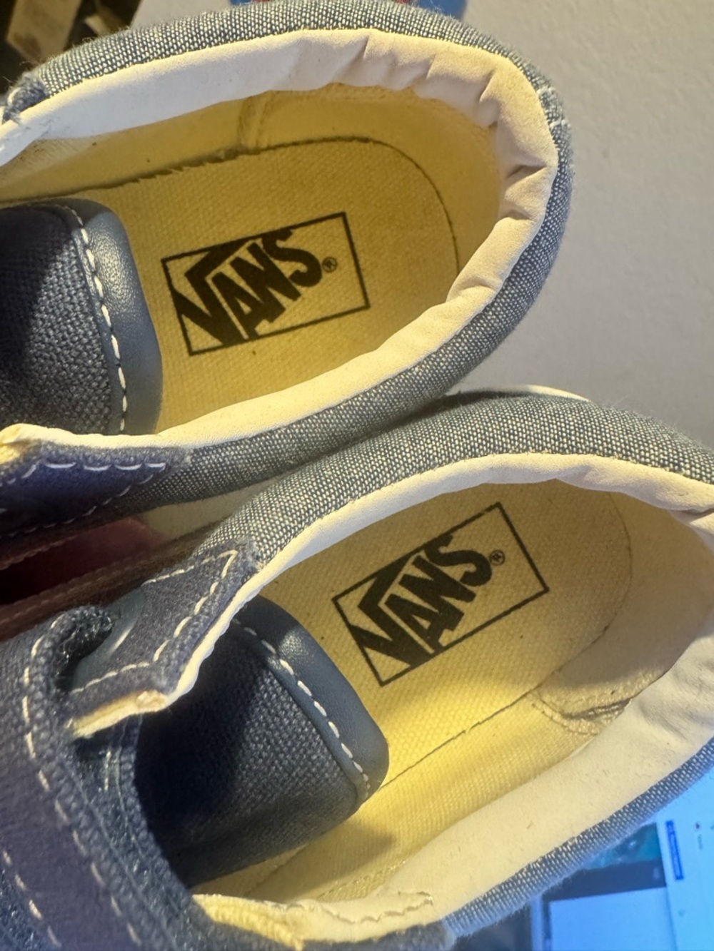 Vans Kids Blue Canvas Velcro Sneakers - Picture 3 of 6